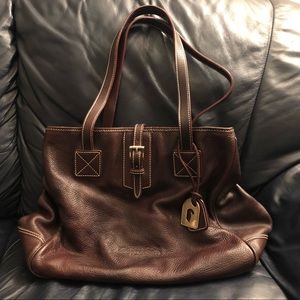 Authentic Dooney & Bourke brown leather handbag